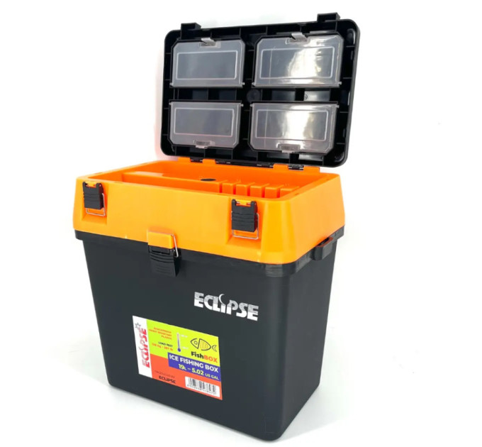 Набор жерлиц Профмонтаж, катушка со стопором 15шт + Ящик зимовий Eclipse Orange