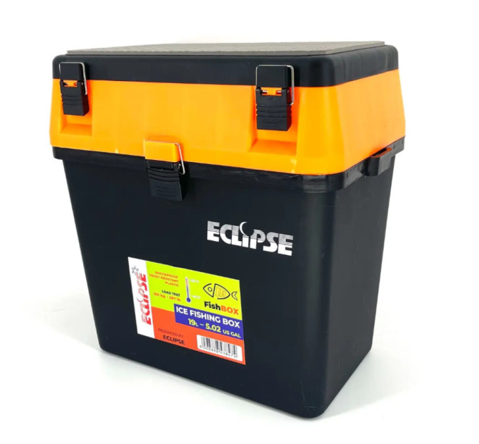 Набор жерлиц Профмонтаж, катушка со стопором 15шт + Ящик зимовий Eclipse Orange