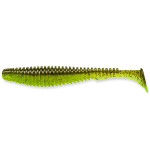 Силикон FishUp U-Shad 3" (9pcs.), #204 - Green Pumpkin/Chartreuse (UV)