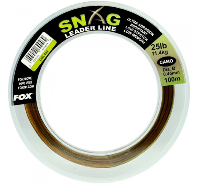 Шок лидер FOX Snag Leader Line Camo 100m 0.50mm/35lb