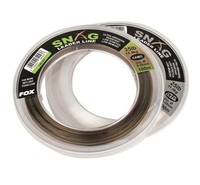 Шок лидер FOX Snag Leader Line Camo 100m 0.50mm/35lb