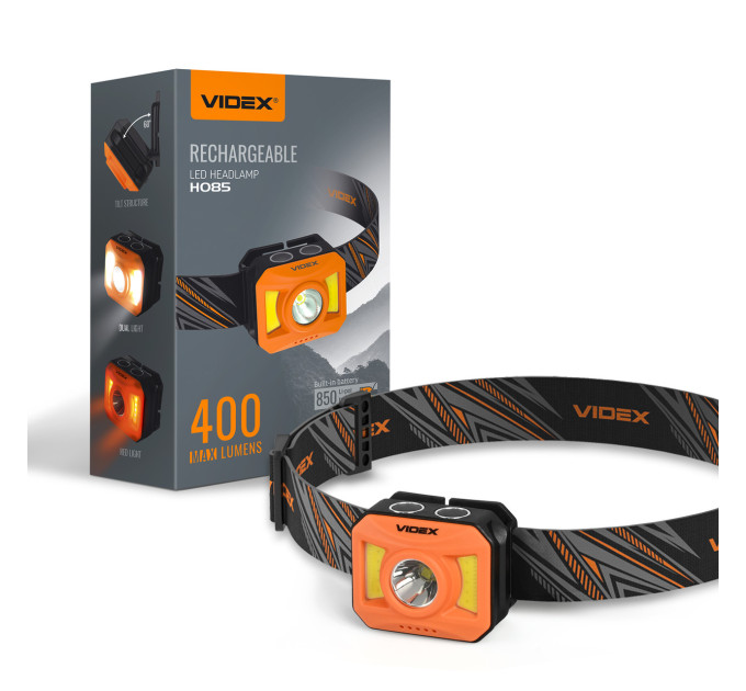 Светодиодный портативный фонарик VIDEX VLF-H085-OR 400Lm 5000K