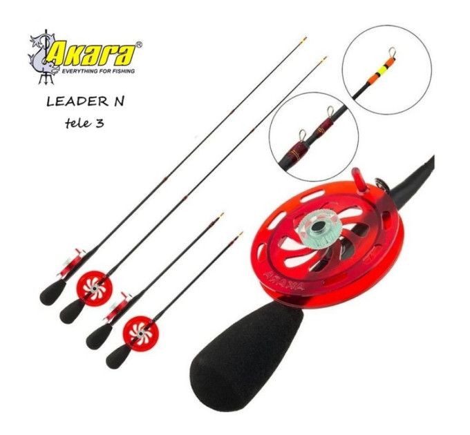 Удочка зимняя Akara Leader N с катушкой Red HI Carbon medium