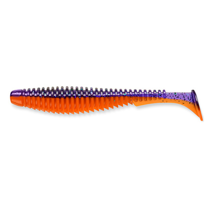 Силікон FishUp U-Shad 4" (8pcs.), #207 - Dark Violet/Orange (UV)