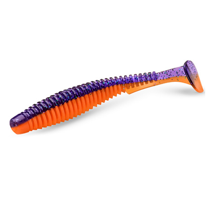 Силікон FishUp U-Shad 4" (8pcs.), #207 - Dark Violet/Orange (UV)