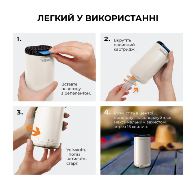 Устройство от комаров Thermacell Patio Shield Mosquito Repeller MR-PS к:linen