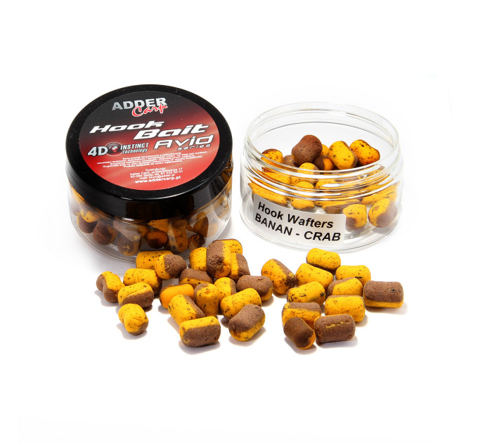 Бойлы Hook Waftes Adder Carp Avid Dambell 10/14mm 90ml BANAN-CRAB / Банан-Краб