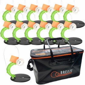 Жерлица 15шт зимняя №2 неоснащенная, катушка со стопором + Сумка EVA 50см чорная