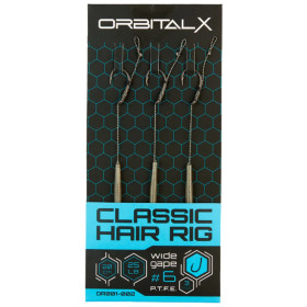 Поводок OrbitalX Classic Hair Rig Wide Gape #4 25lb 20cm (3шт/уп) к:camo