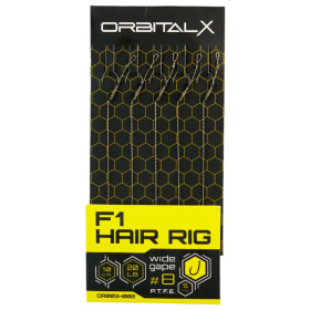 Поводок OrbitalX F1 Hair Rig Wide Gape #10 20lb 10cm (5шт/уп) к:weed