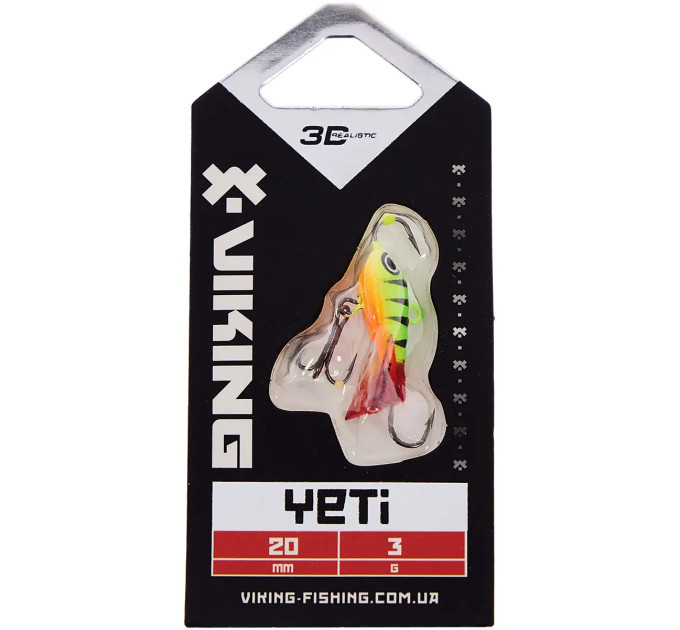 Балансир Viking Fishing Yeti Ice Jig 20mm 3.0g #04 Fire Perch