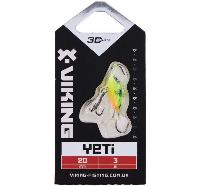 Балансир Viking Fishing Yeti Ice Jig 20mm 3.0g #05 Acid