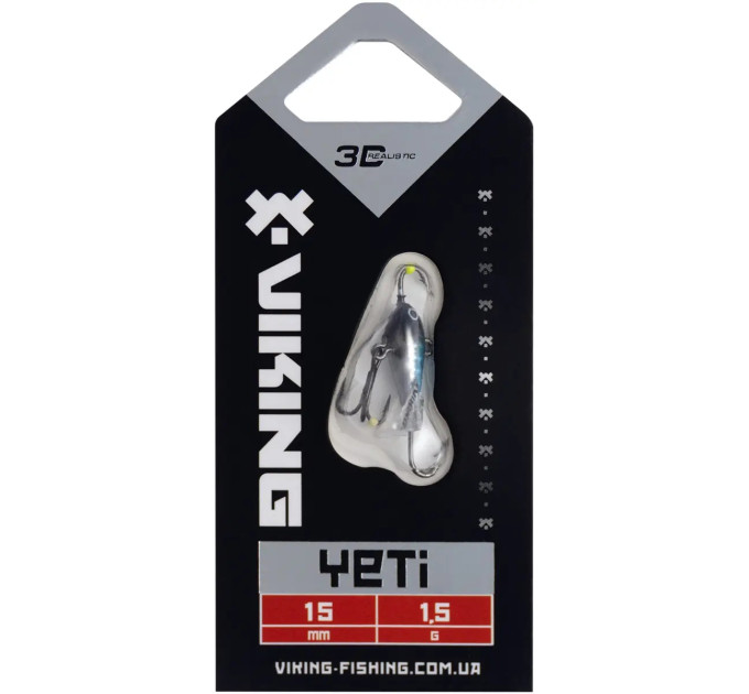 Балансир Viking Fishing Yeti Ice Jig 15mm 1.5g #03 Light Blue Glam