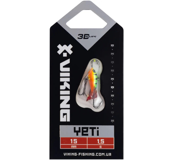 Балансир Viking Fishing Yeti Ice Jig 15mm 1.5g #04 Fire Perch