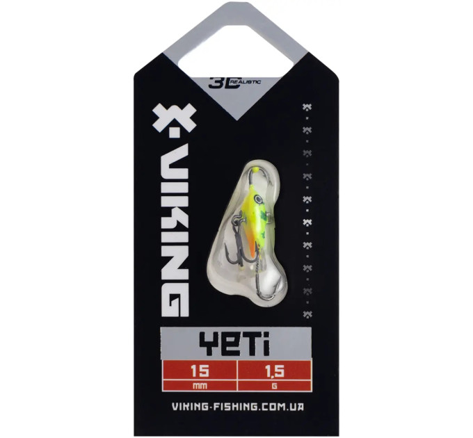 Балансир Viking Fishing Yeti Ice Jig 15mm 1.5g #05 Acid