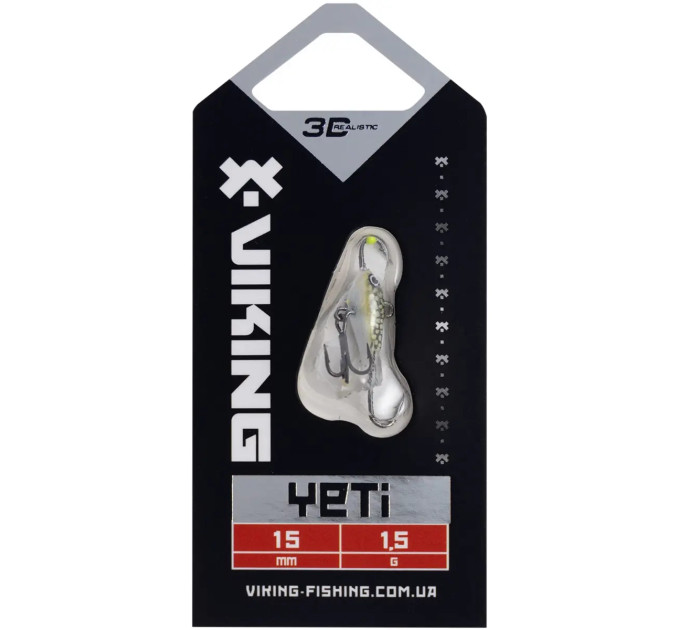 Балансир Viking Fishing Yeti Ice Jig 15mm 1.5g #13 Just Pike