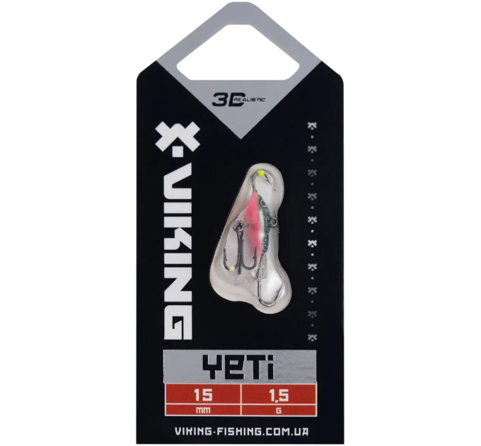 Балансир Viking Fishing Yeti Ice Jig 15mm 1.5g #22 Kingfisher Pink