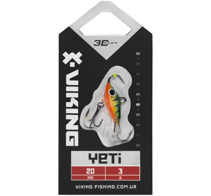 Балансир Viking Fishing Yeti Ice Jig 20mm 3.0g #28 Chrome Perch