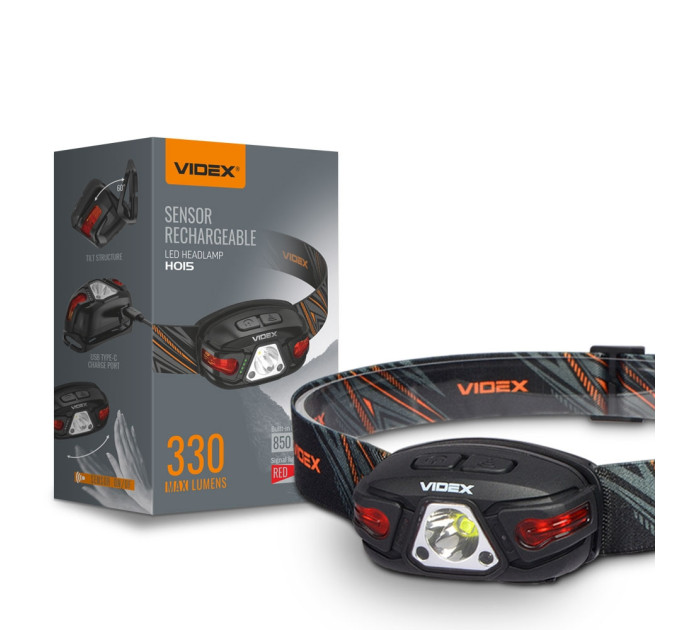 Налобный светодиодный фонарик VIDEX H015 330Lm 5000K