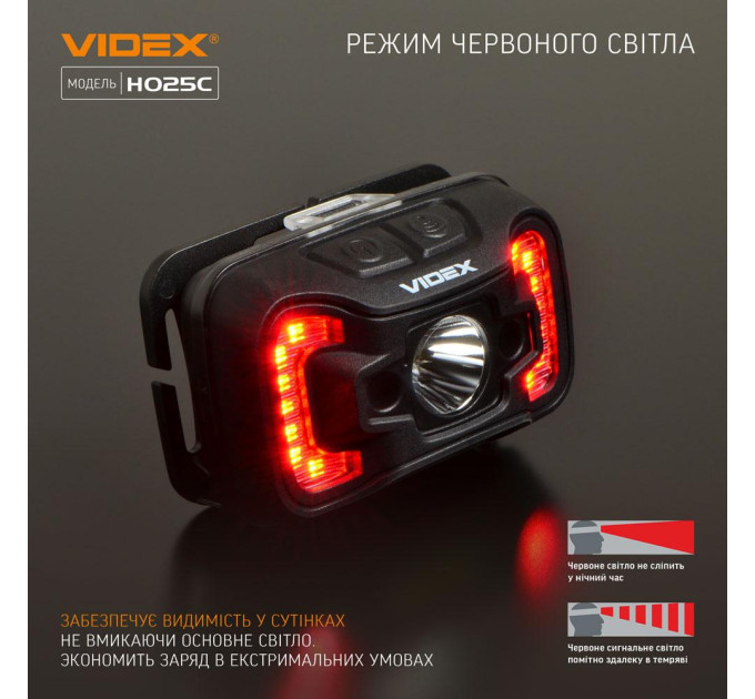 Налобний світлодіодний ліхтарик VIDEX VLF-H025C 310Lm 5000K