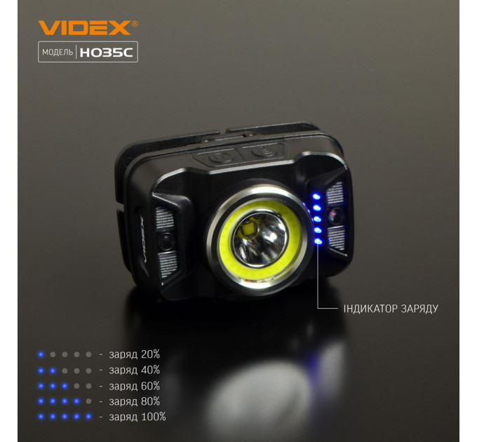Налобний світлодіодний ліхтарик VIDEX VLF-H035C 410Lm 5000K