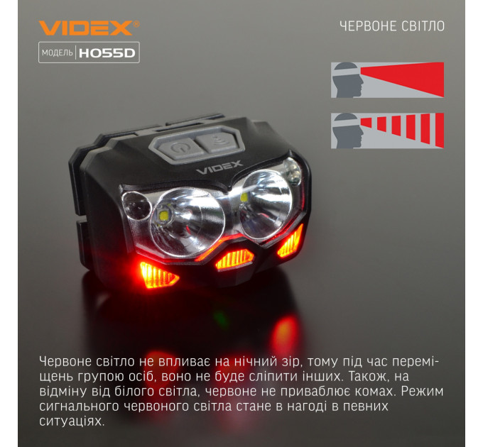 Налобный светодиодный фонарик VIDEX VLF-H055D 500Lm 5000K
