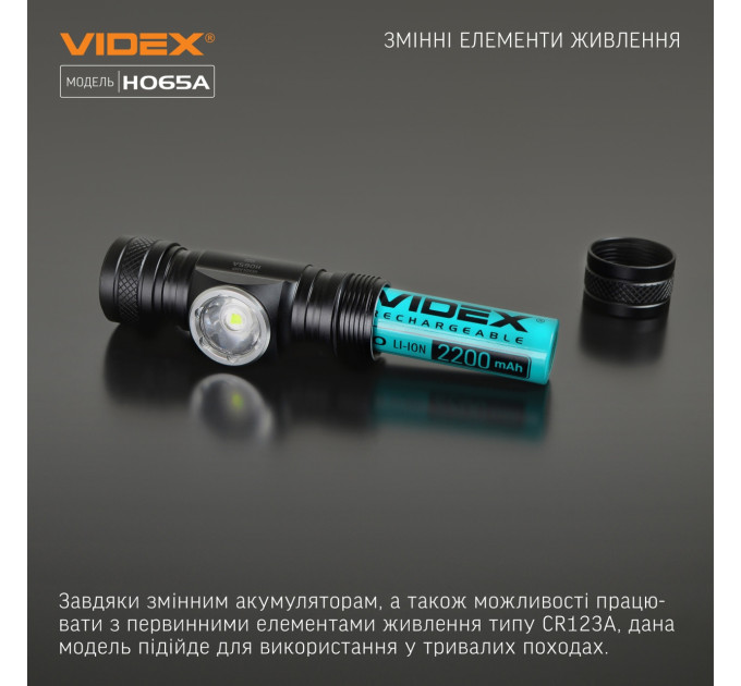 Налобний світлодіодний ліхтарик VIDEX VLF-H065A 1200Lm 5000K