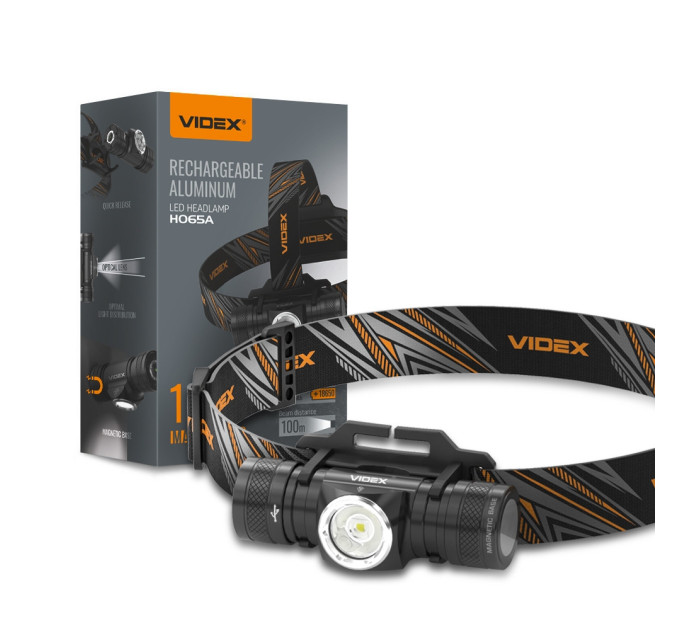 Налобний світлодіодний ліхтарик VIDEX VLF-H065A 1200Lm 5000K