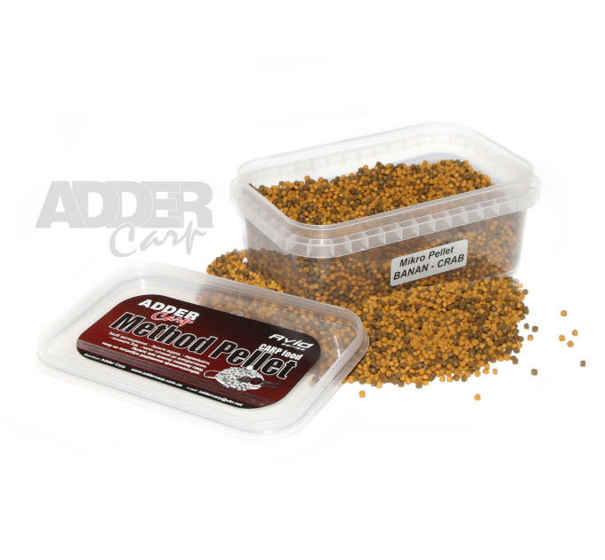 Пеллетс ADDER CARP Mikro Pellet 300 gr 2 mm Banan-Crab / Банан-Краб