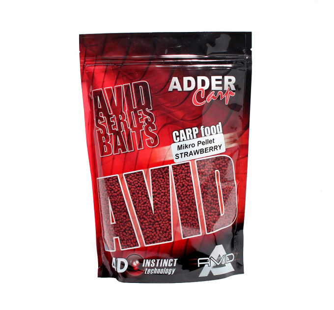 Пеллетс ADDER CARP Mikro Pellet 300 gr 2 mm Strawberry / Клубника