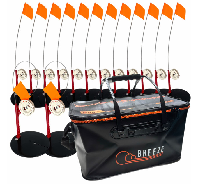 Жерлица 15шт зимняя №1 неоснащенная, катушка со стопором + Сумка EVA 50см черная