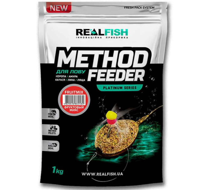 Прикормка Real Fish МЕТОД ФИДЕР ФРУКТОВЫЙ МИКС