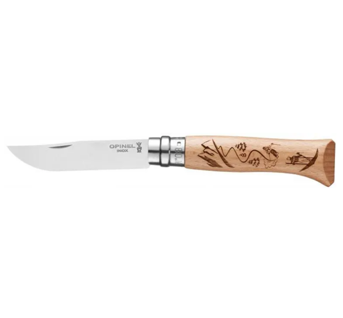Нож Opinel №8 VRI Inox Skiing к:natural