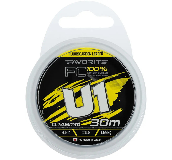 Флюорокарбон Favorite U1 FC 30m #6.0/0.405mm 23.5lb/10.67kg