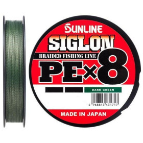 Шнур SUNLINE Siglon PE Х8 300m темно-зеленый #3.0/0.296mm 50lb/22.0kg