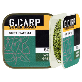 Поводочный материал GC G.Carp Super Braid Soft Flat X4 50м 35lb Weed Green