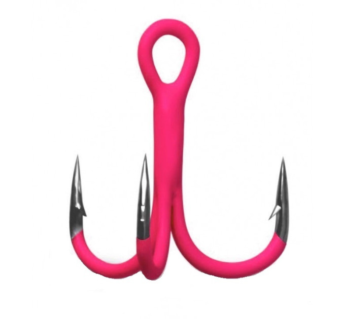 Крючок GURZA ROUND TREBLE ST-36 UV RED #1 3 шт