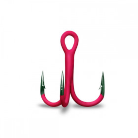 Крючок GURZA ROUND TREBLE ST-36 UV RED #4 3 шт