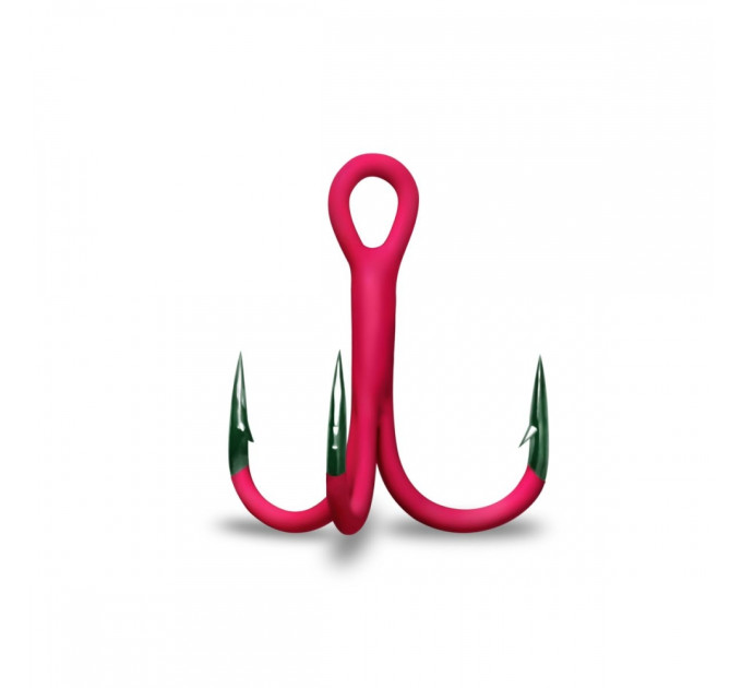 Крючок GURZA ROUND TREBLE ST-36 UV RED #4 3 шт
