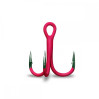 Крючок GURZA ROUND TREBLE ST-36 UV RED #4 3 шт