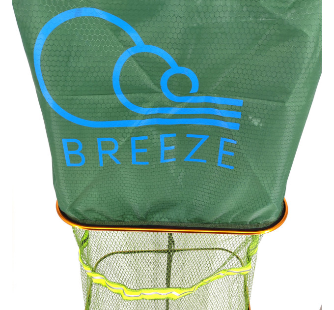 Садок короповий BREEZE 2.5m 33cm x 42cm, жовті прямокутні кільця, прогумована сітка