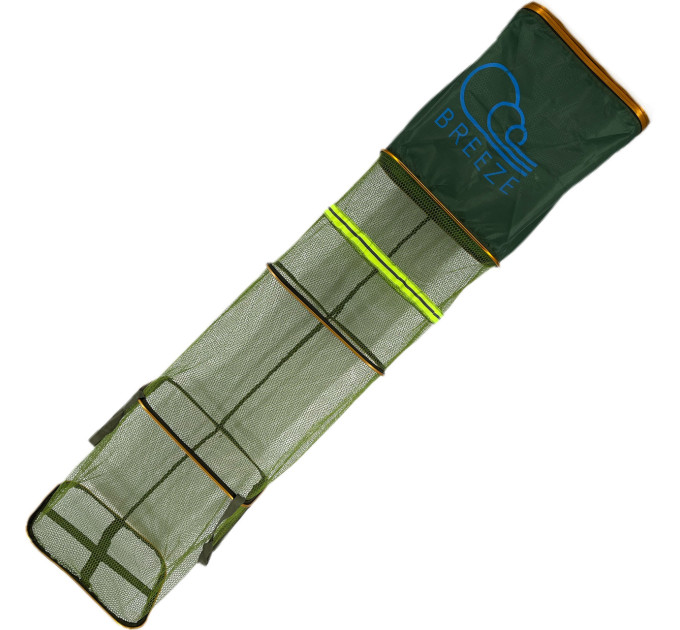 Садок короповий BREEZE 3.0m 35cm x 45cm, жовті прямокутні кільця, прогумована сітка