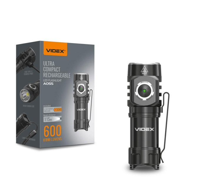 Светодиодный портативный фонарик VIDEX VLF-A055 600Lm 5700K