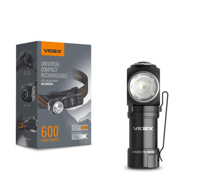 Светодиодный портативный фонарик VIDEX VLF-A055H 600Lm 5700K