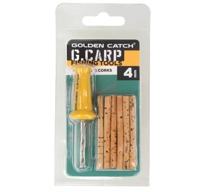 Сверло GC с пробковыми палочками GC G.Carp Bait Drill & Corks 4 мм