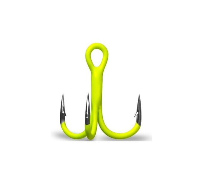 Крючок GURZA ROUND TREBLE ST-36 UV CHARTREUSE #1 3 шт