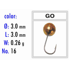 Мормышка Bravo Fishing 1630-GO Шар с отверстием мелкая грань 3,0 мм 0,26 гр. GO