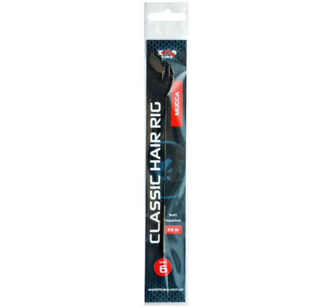 Готовий повідець World4Carp Classic hair rig, гачок Mugga №6