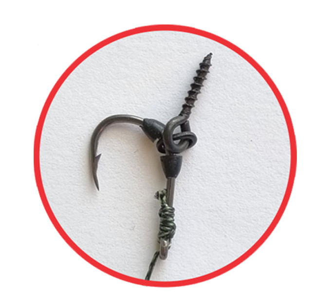 Готовый поводок World4Carp Pop up screw rig, крючок Wide Gape №8