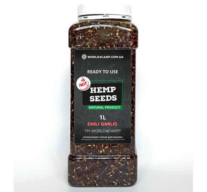 Конопля для рыбалки World4Carp Hemp Seed Chili Garlic 1л